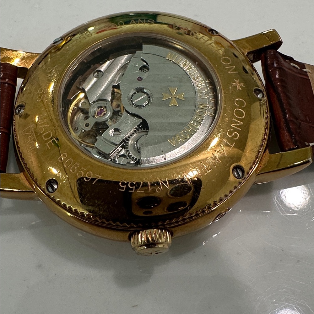 Gold Watch with Brown Strap - Picture 4 of 7